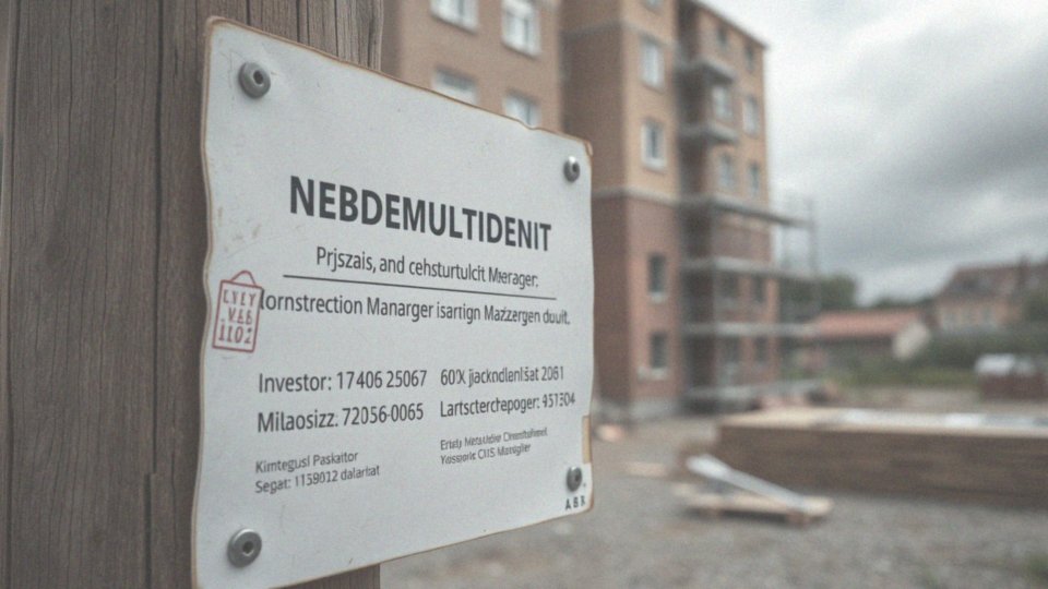 Jakie dane osobowe mogą być umieszczane na tablicy informacyjnej budowy?